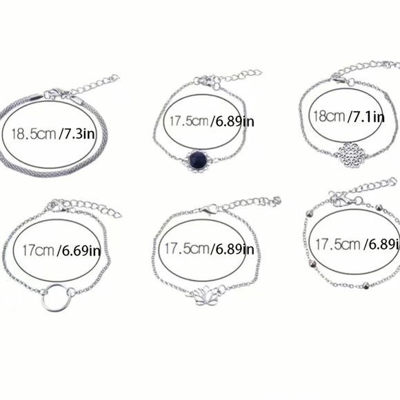 Set of Six Bohemian Hollow Lotus Leaf Bracelets - Picture 6 of 11